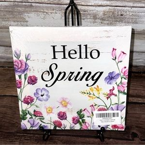 Hello Spring Floral 8” Wall Decor - NWT